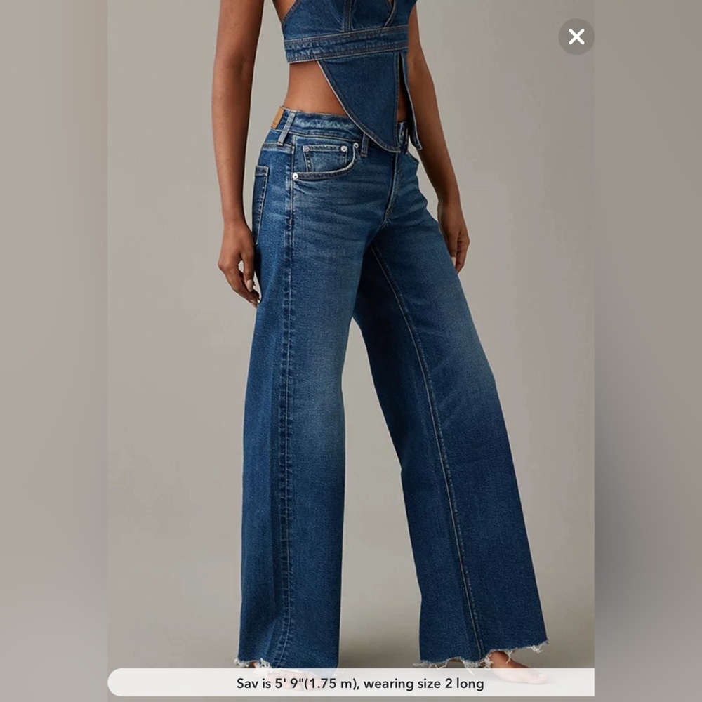 American Eagle Outfitters LOW-RISE BAGGY WIDE LEG JEAN Size 18